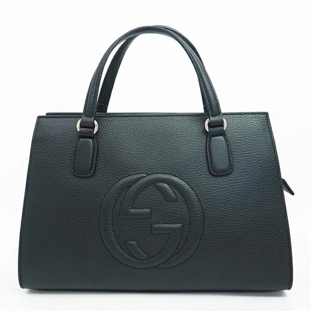 Gucci Shoulder Bag GG Logo Soho Black